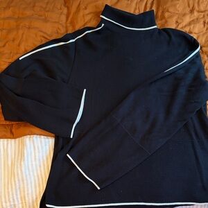 KOTN black Turtleneck Sweater with White Trim size M women’s